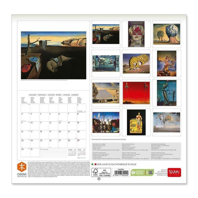 Legami Calendar 2023 (30 x 29 cm) - Salvador Dali', , large image number 2