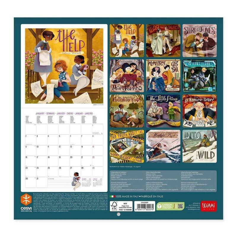 Legami Uncoated Paper Calendar 2023 (30 x 29 cm) - Book Lover'S, , large image number 2