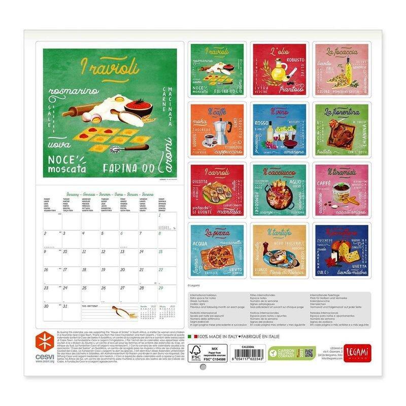 LEGAMI Legami Uncoated Paper Calendar 2023 (30 x 29 cm) - La Dolce Vita