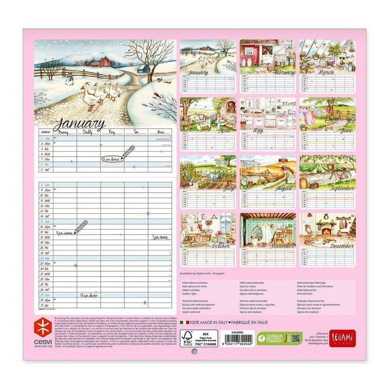 Legami Uncoated Paper Calendar 2023 (30 x 29 cm) - Home Sweet Home, , large image number 2