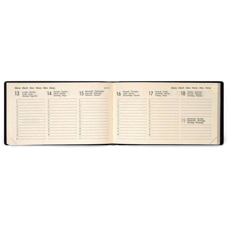 Legami Small Weekly Horizontal Diary 12 + 1 Month 2023 (9.5 x 13 cm) - Black, , large image number 1
