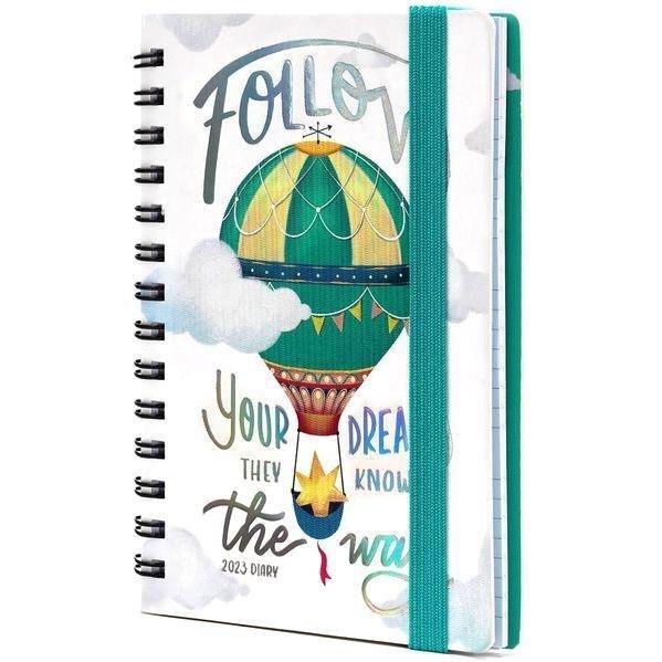 Legami Small Weekly Spiral Bound Diary 12 Month 2023 (9.5 x 13 cm) - Air Balloon, , large image number 0