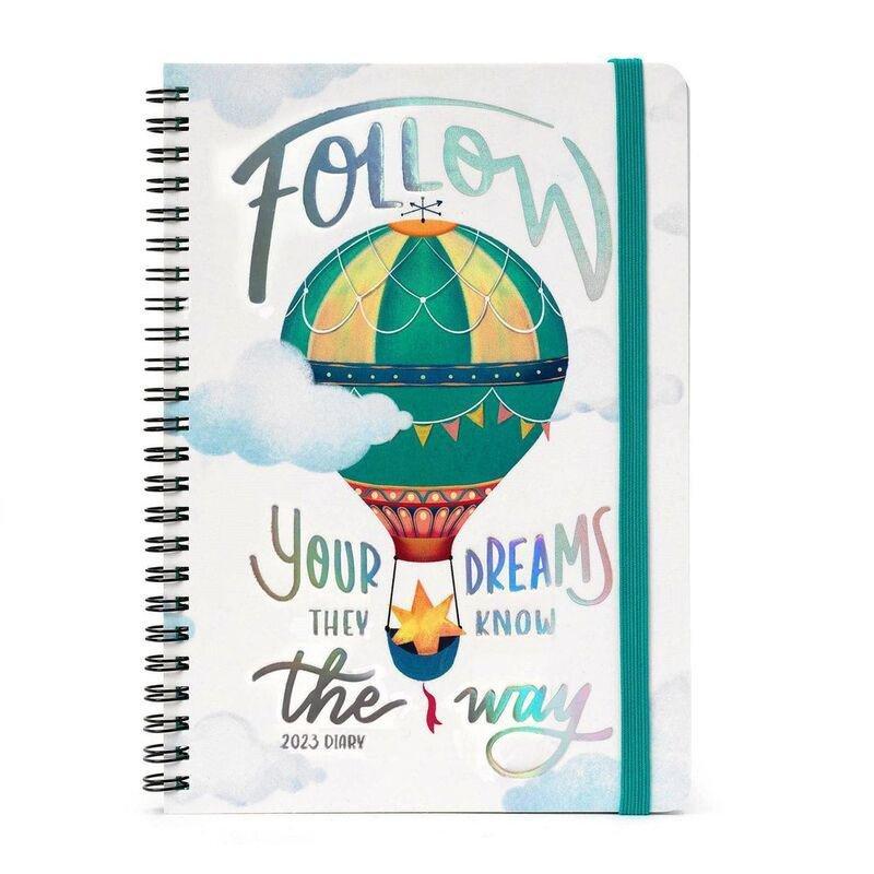 LEGAMI - Legami Large Weekly Spiral Bound Diary 12 Month 2023 (15 x 21 cm) - Air Balloon