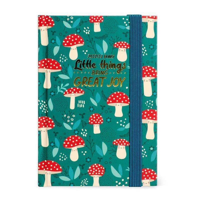 Legami Small Photo Weekly Diary with Notebook 16 Month 2022/2023 (9.5 x 13 cm) - Mushroom, , large image number 0