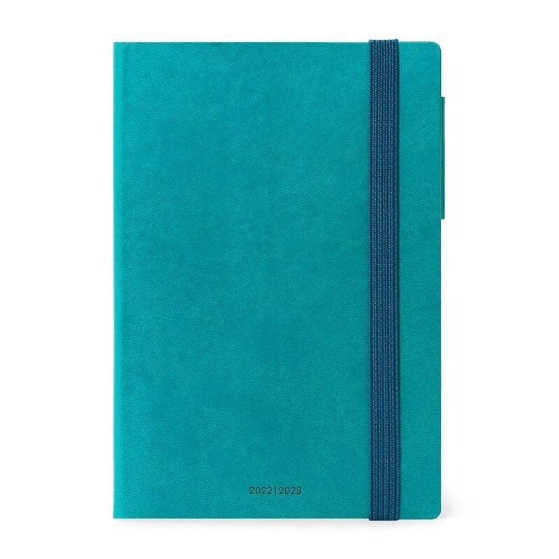 Legami Medium Weekly Diary with Notebook 18 Month 2022/2023 (12 x 18 cm) - Petrol Blue, , large image number 0