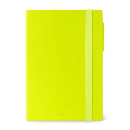 LEGAMI - Legami Medium Weekly Diary with Notebook 18 Month 2022/2023 (12 x 18 cm) - Lime Green