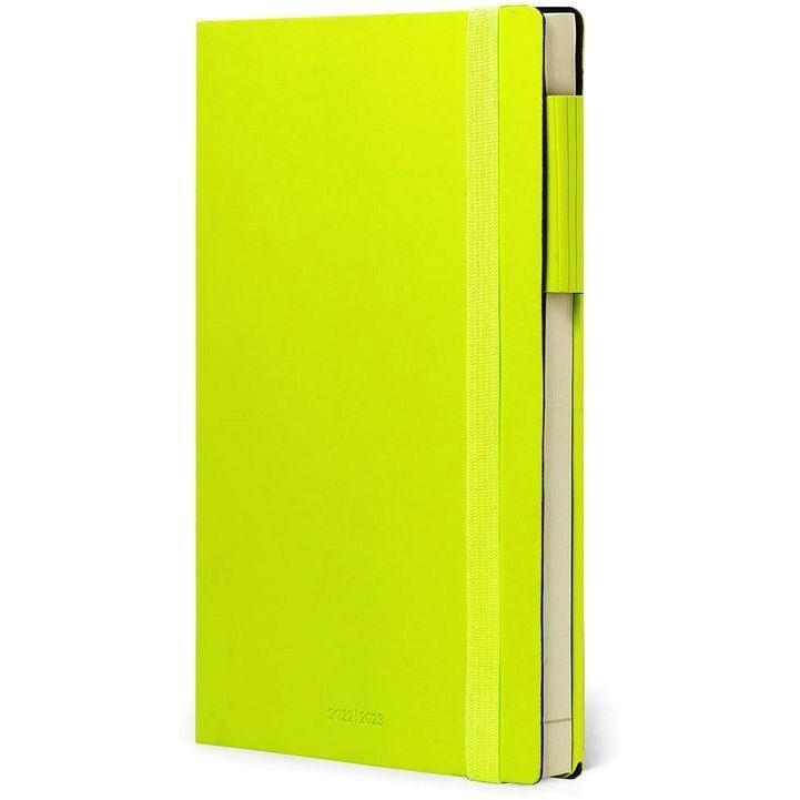 LEGAMI - Legami Medium Weekly Diary with Notebook 18 Month 2022/2023 (12 x 18 cm) - Lime Green