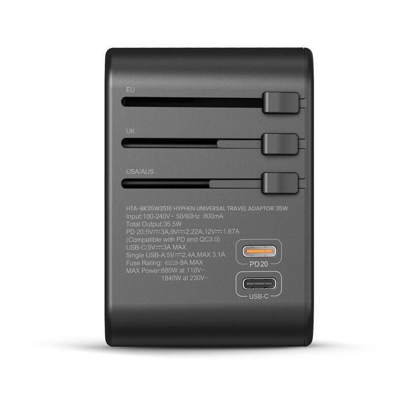 Hyphen Charge Point 35W Travel Adaptor - Black, , large image number 2