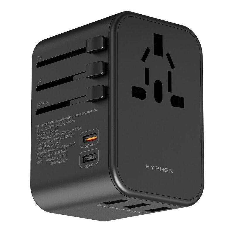 Hyphen Charge Point 35W Travel Adaptor - Black, , large image number 4