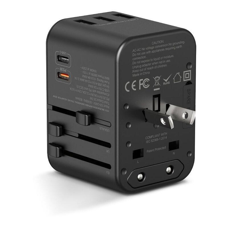 Hyphen Charge Point 35W Travel Adaptor - Black, , large image number 8