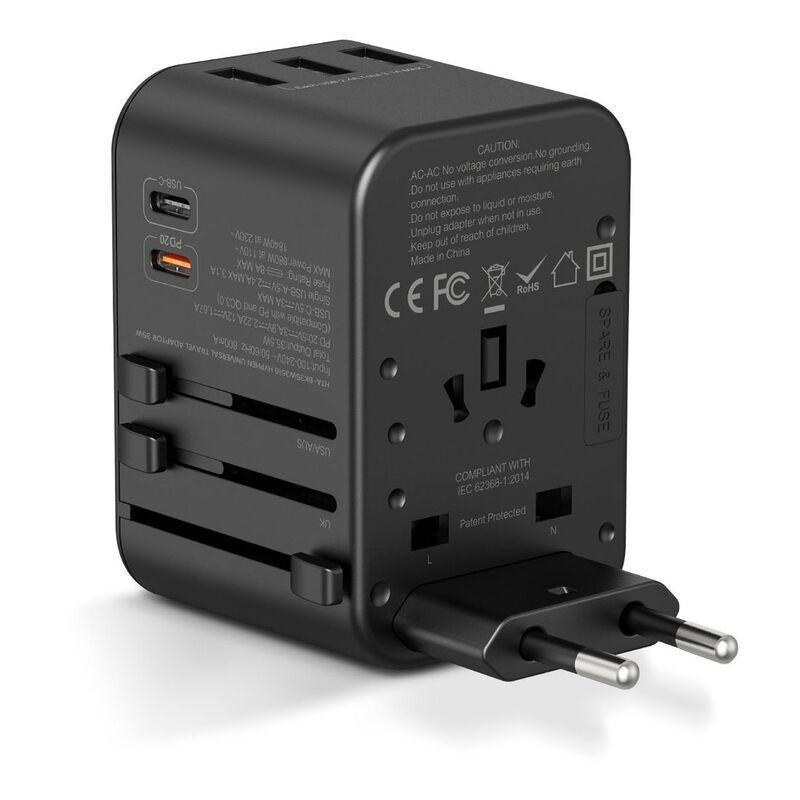 Hyphen Charge Point 35W Travel Adaptor - Black, , large image number 10