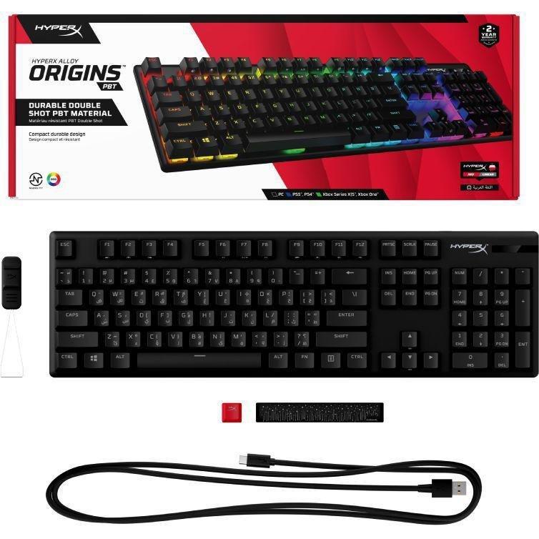 HyperX Alloy Origins PBT Mechanical Gaming Keyboard - HX Red Switch (Arabic/English), , medium