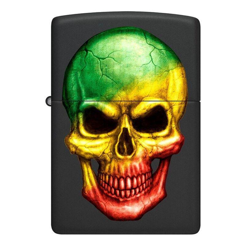 Zippo 218 Ci404876 Black Matte Rasta Skull Windproof Lighter, , large image number 0