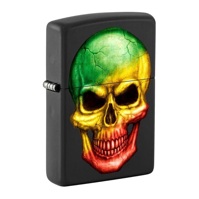 Zippo 218 Ci404876 Black Matte Rasta Skull Windproof Lighter, , large image number 3