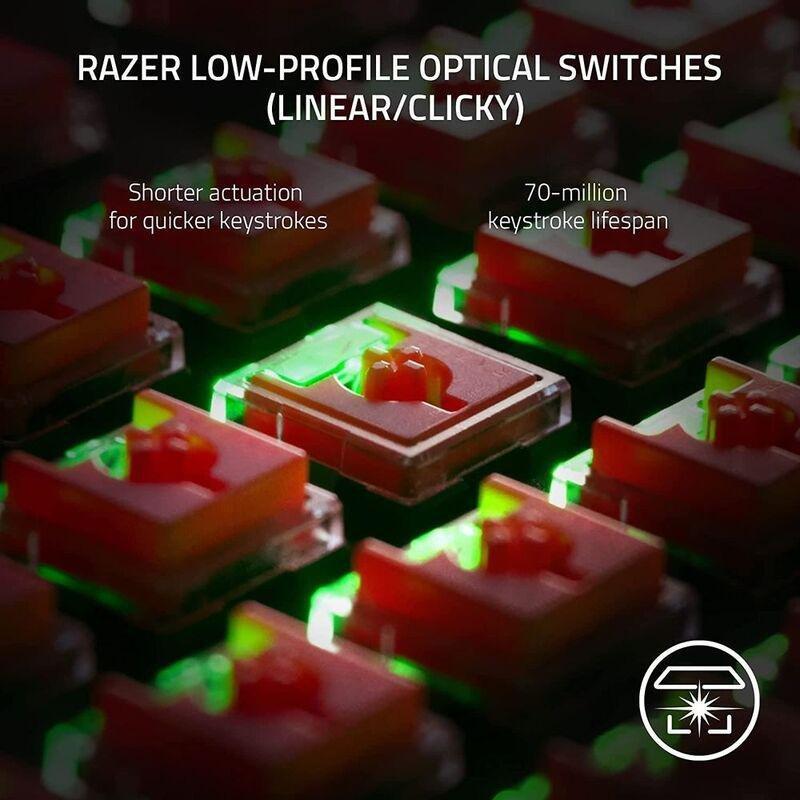 RAZER - Razer DeathStalker V2 Pro TKL RGB Optical Gaming Keyboard - Linear Optical Switch Red - Black (US English)