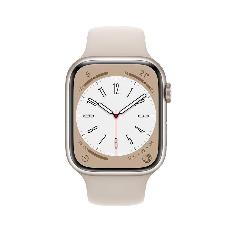 Apple Watch Series 8 GPS 41mm Starlight Aluminum Case with Starlight Sport Band, , large image number 1
