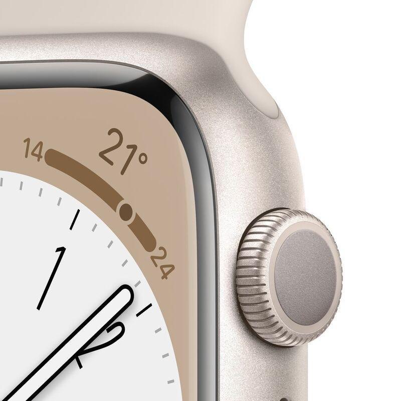 Apple Watch Series 8 GPS 41mm Starlight Aluminum Case with Starlight Sport Band, , large image number 2