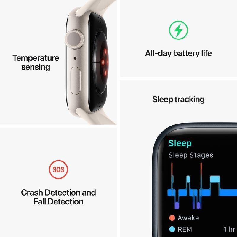 Apple Watch Series 8 GPS 45mm Midnight Aluminum Case with Midnight Sport Band, , large image number 3
