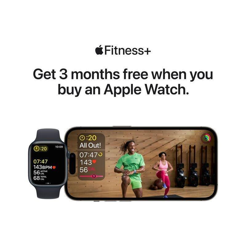Apple Watch Series 8 GPS 45mm Midnight Aluminum Case with Midnight Sport Band, , large image number 5