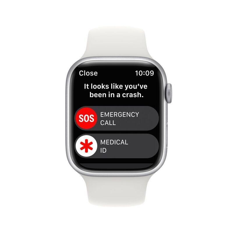 Apple Watch Series 8 GPS 45mm Silver Aluminum Case with White Sport Band, , large image number 3