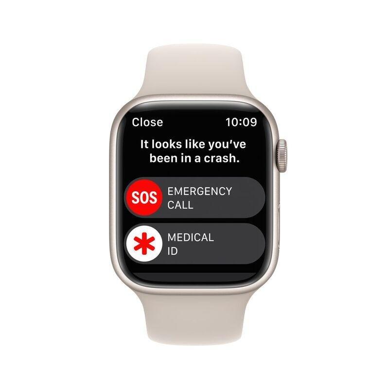 Apple Watch Series 8 GPS 45mm Starlight Aluminum Case with Starlight Sport Band, , large image number 0