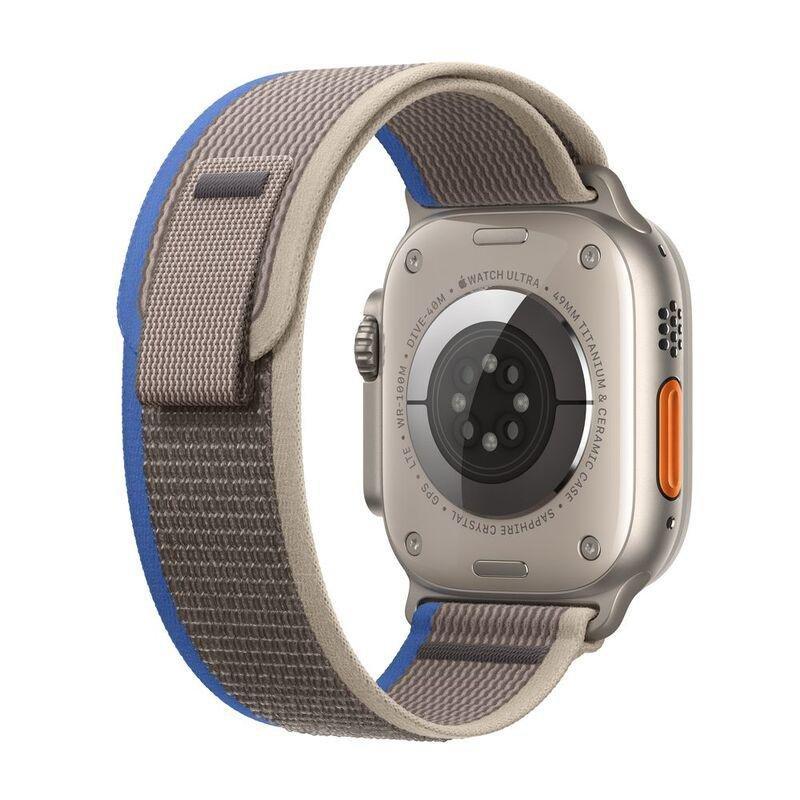 Apple Watch Ultra GPS + Cellular 49mm Gold Titanium Case with Blue Gray Trail Loop - M/L, , large image number 3