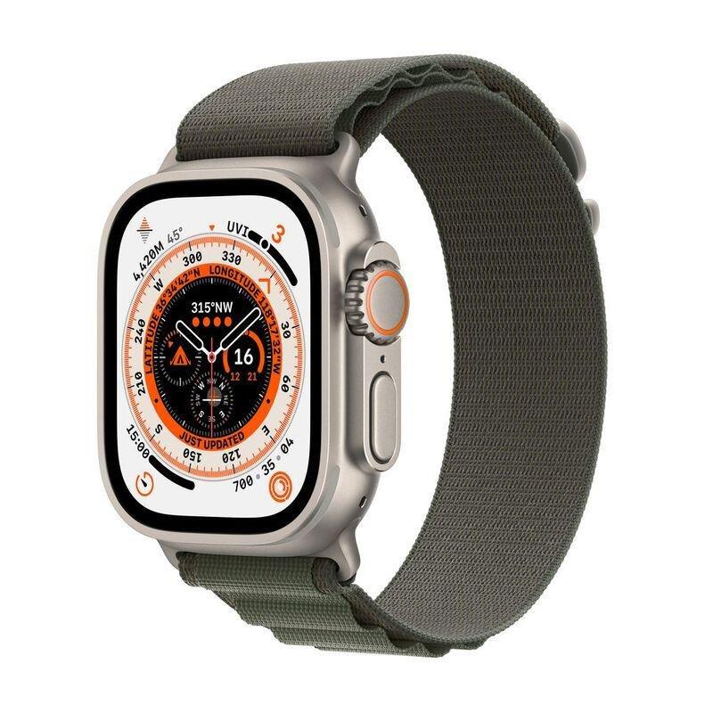 Apple Watch Ultra GPS + Cellular 49mm Gold Titanium Case with Green Alpine Loop - Medium, , large image number 0