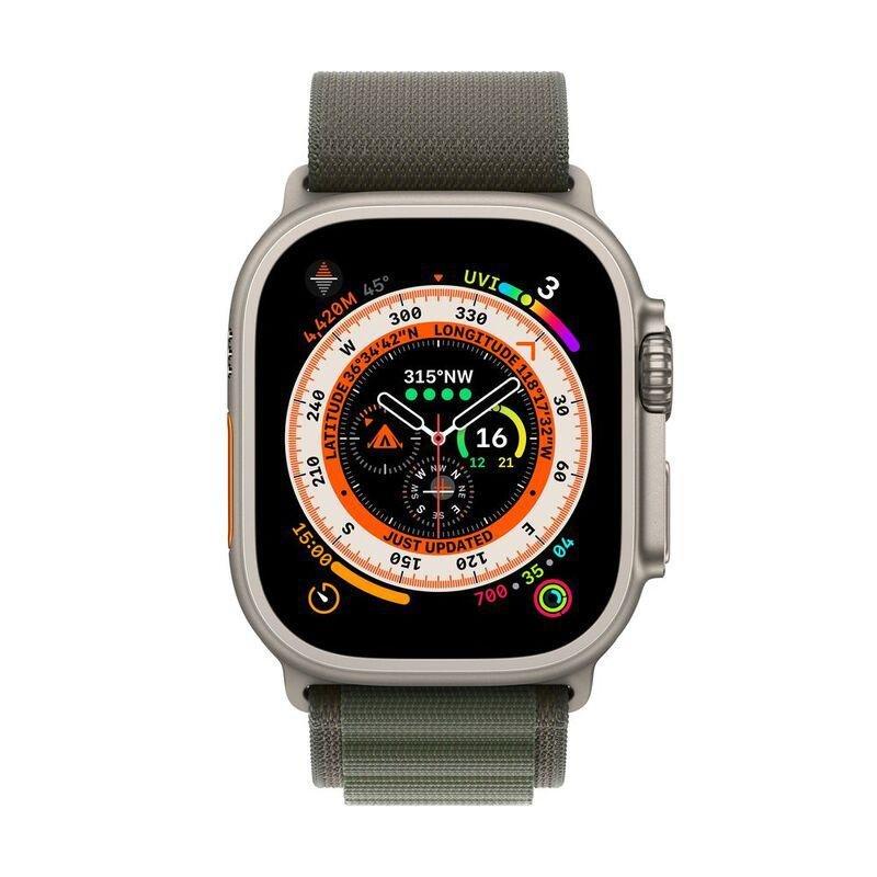 Apple Watch Ultra GPS + Cellular 49mm Gold Titanium Case with Green Alpine Loop - Medium, , large image number 1