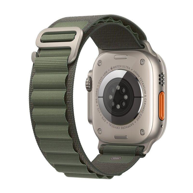 Apple Watch Ultra GPS + Cellular 49mm Gold Titanium Case with Green Alpine Loop - Medium, , large image number 3
