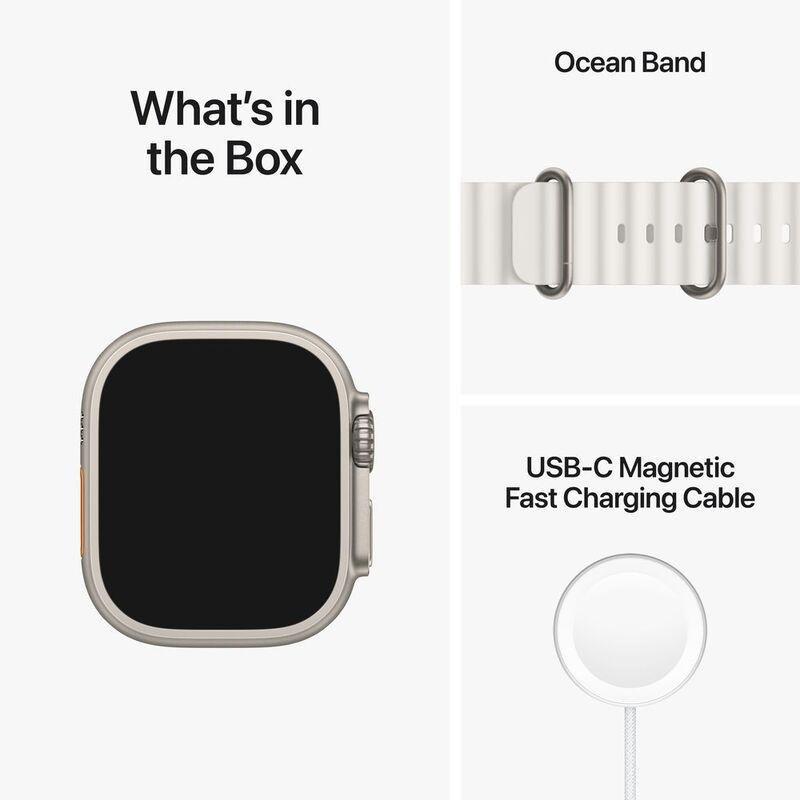 Apple Watch Ultra GPS + Cellular 49mm Gold Titanium Case with White Ocean Band, , large image number 9