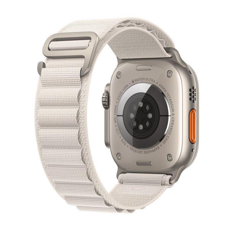 Apple Watch Ultra GPS + Cellular 49mm Gold Titanium Case with Starlight Alpine Loop - Small, , large image number 3