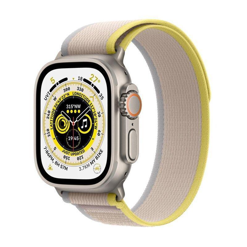 Apple Watch Ultra GPS + Cellular 49mm Gold Titanium Case with Yellow Beige Trail Loop - S/M, , large image number 0