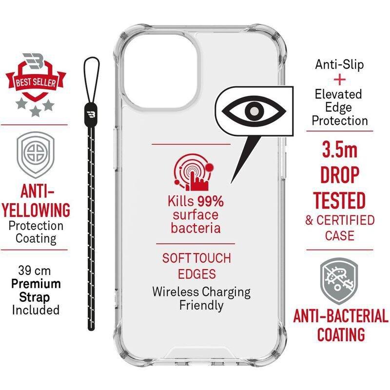 Baykron Tough Clear Antibacterial & Anti-Yellow Case for iPhone 14 Pro Max, , large image number 3