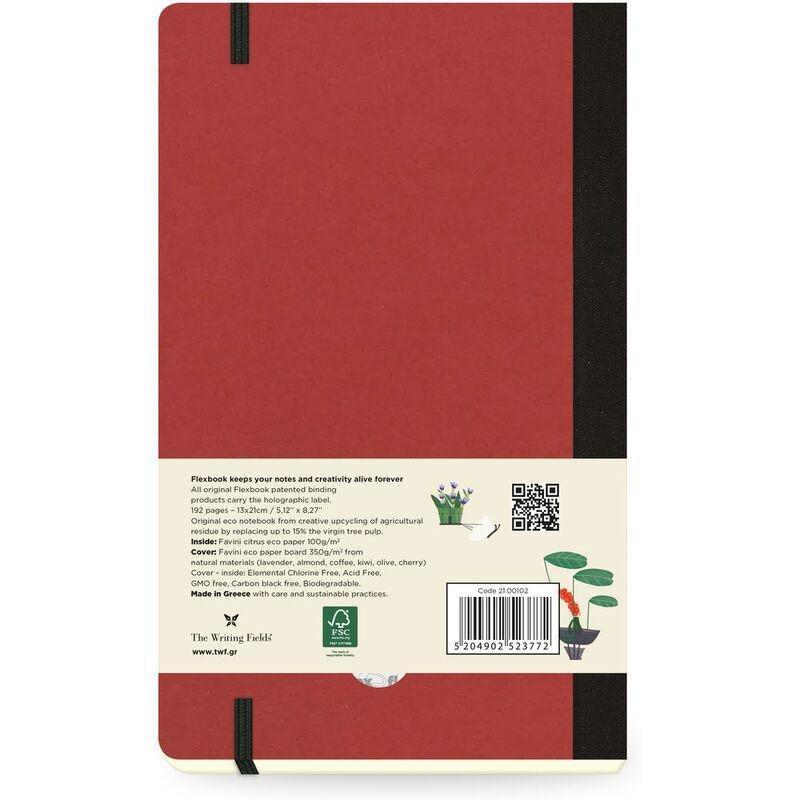 Flexbook Ecosmiles Ruled A5 Notebook - Medium - Cherry (13 x 21 cm), , large image number 1