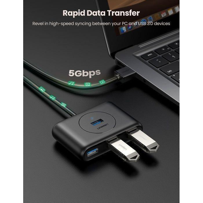 UGreen 4-In-1 USB 3.0 A Data Hub 1M Cable - Black, , large image number 4
