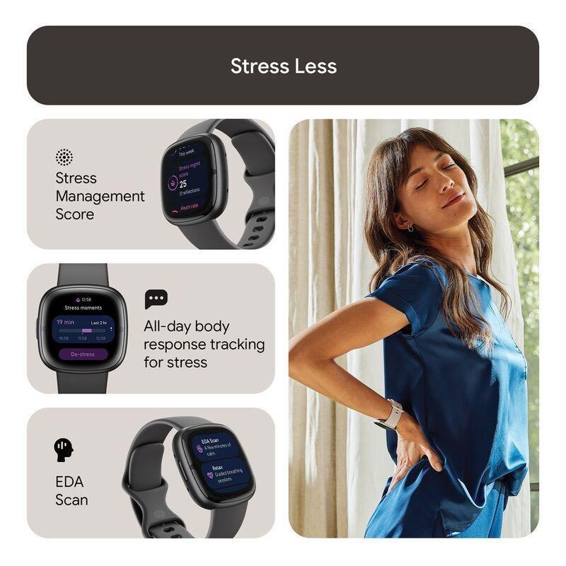 Fitbit Sense 2 Fitness Smartwatch - Shadow Grey / Graphite Aluminum, , large image number 4