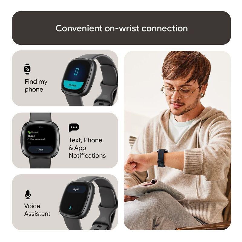 Fitbit Sense 2 Fitness Smartwatch - Shadow Grey / Graphite Aluminum, , large image number 5