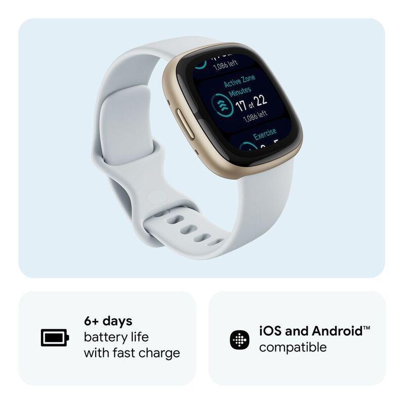 Fitbit Sense 2 Fitness Smartwatch - Blue Mist / Soft Gold Aluminum, , large image number 1