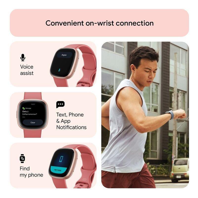 Fitbit Versa 4 Fitness Smartwatch - Pink Sand / Copper Rose Aluminum, , large image number 3