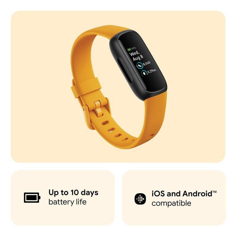 Fitbit Inspire 3 Fitness Tracker - Morning Glow / Black, , large image number 1