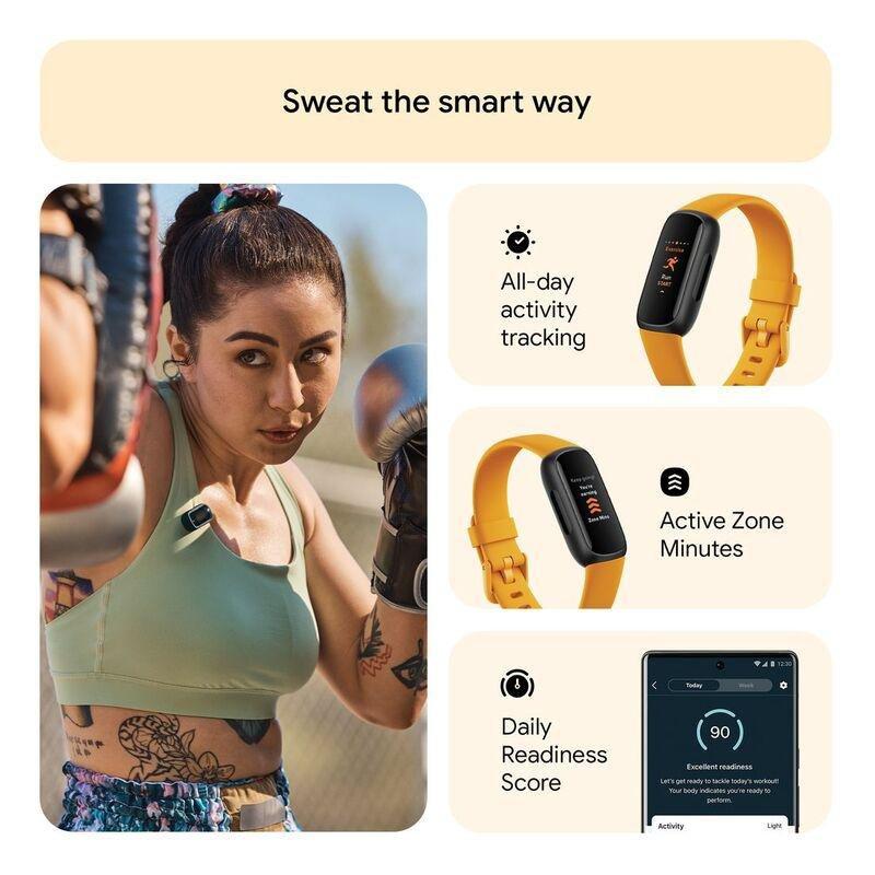 Fitbit Inspire 3 Fitness Tracker - Morning Glow / Black, , large image number 2
