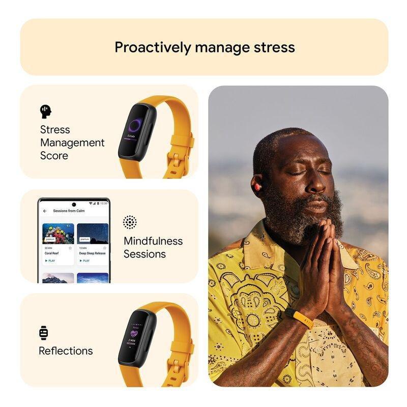 Fitbit Inspire 3 Fitness Tracker - Morning Glow / Black, , large image number 3