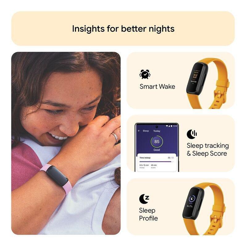 Fitbit Inspire 3 Fitness Tracker - Morning Glow / Black, , large image number 4