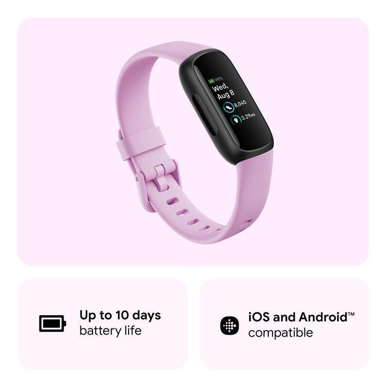 Fitbit Inspire 3 Fitness Tracker - Lilac Bliss / Black, , large image number 1