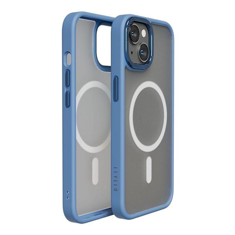 Levelo Magsafe Kayo Matte Back Case for iPhone 14 - Matte Clear/Blue, , large image number 0