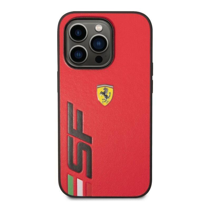 Ferrari PU Leather Case Printed Big Sf Logo iPhone 14 Pro Max - Red, , large image number 0