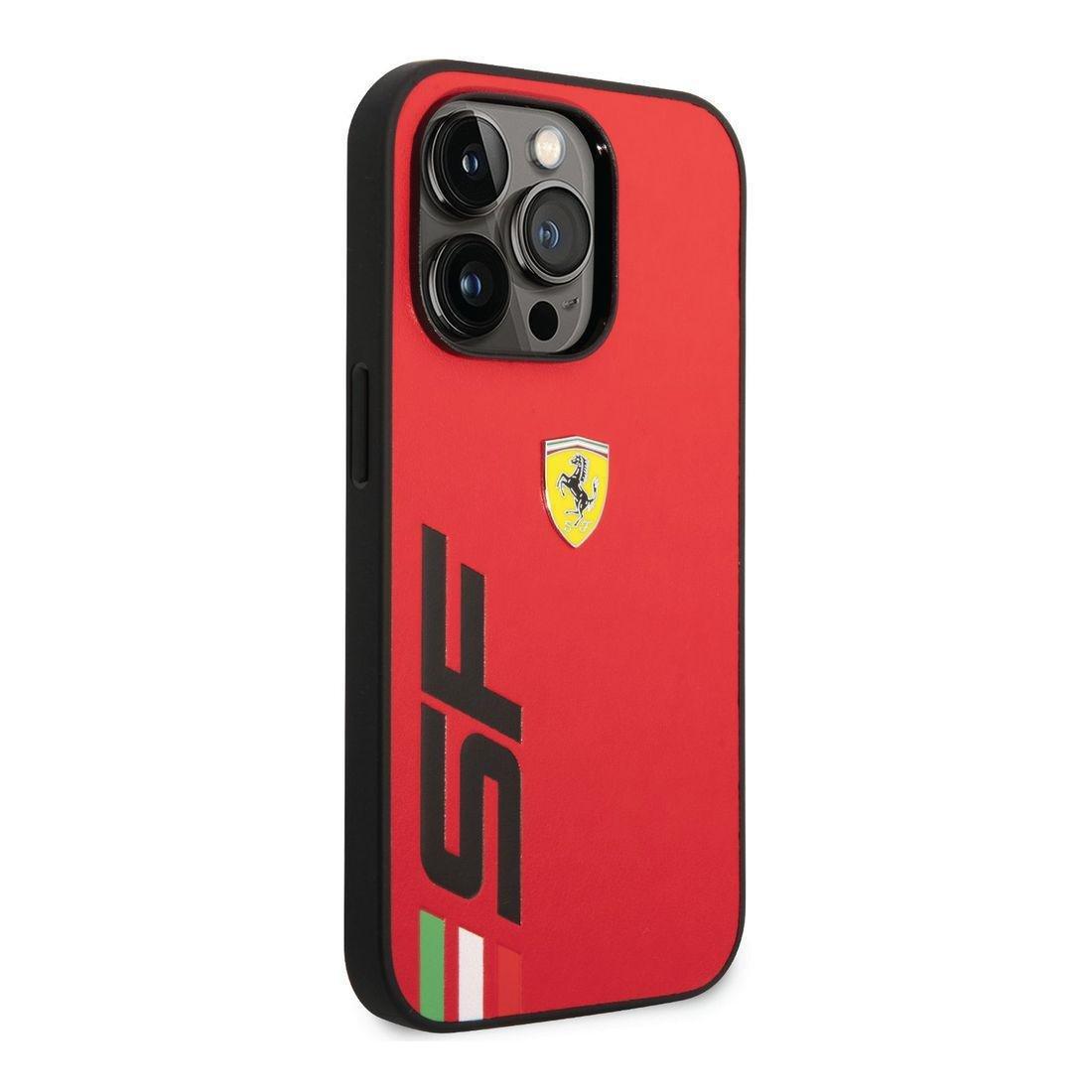 Ferrari PU Leather Case Printed Big Sf Logo iPhone 14 Pro Max - Red, , large image number 2
