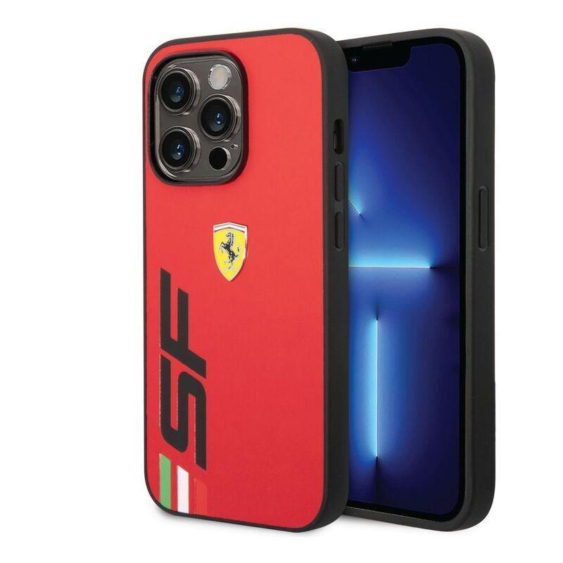 Ferrari PU Leather Case Printed Big Sf Logo iPhone 14 Pro Max - Red, , large image number 6
