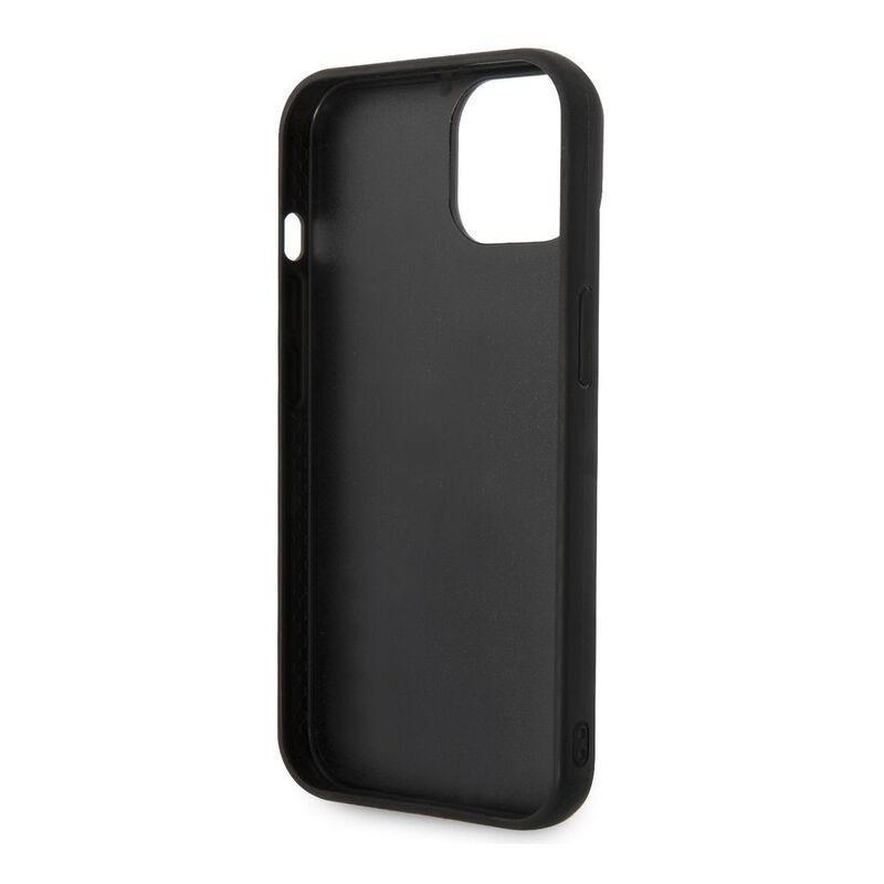 Karl Lagerfeld Case with 3D Rubber Monogram Pattern & Metal Plate Logo iPhone 14 Plus - Black, , large image number 6