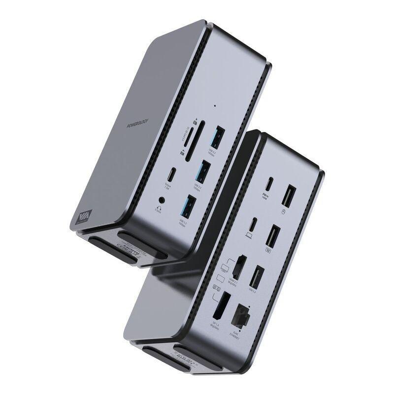 Powerology 15 In 1 Dual Dock Station - Grey, , large image number 1